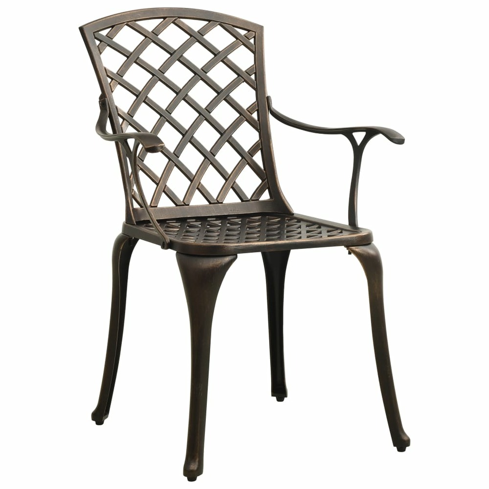 Chaises de jardin lot de 2 aluminium coulé bronze