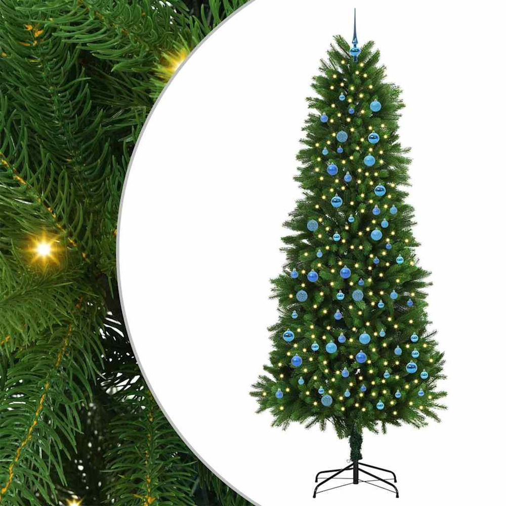 Sapin de noël avec 300 led avec support vert 240 cm pe