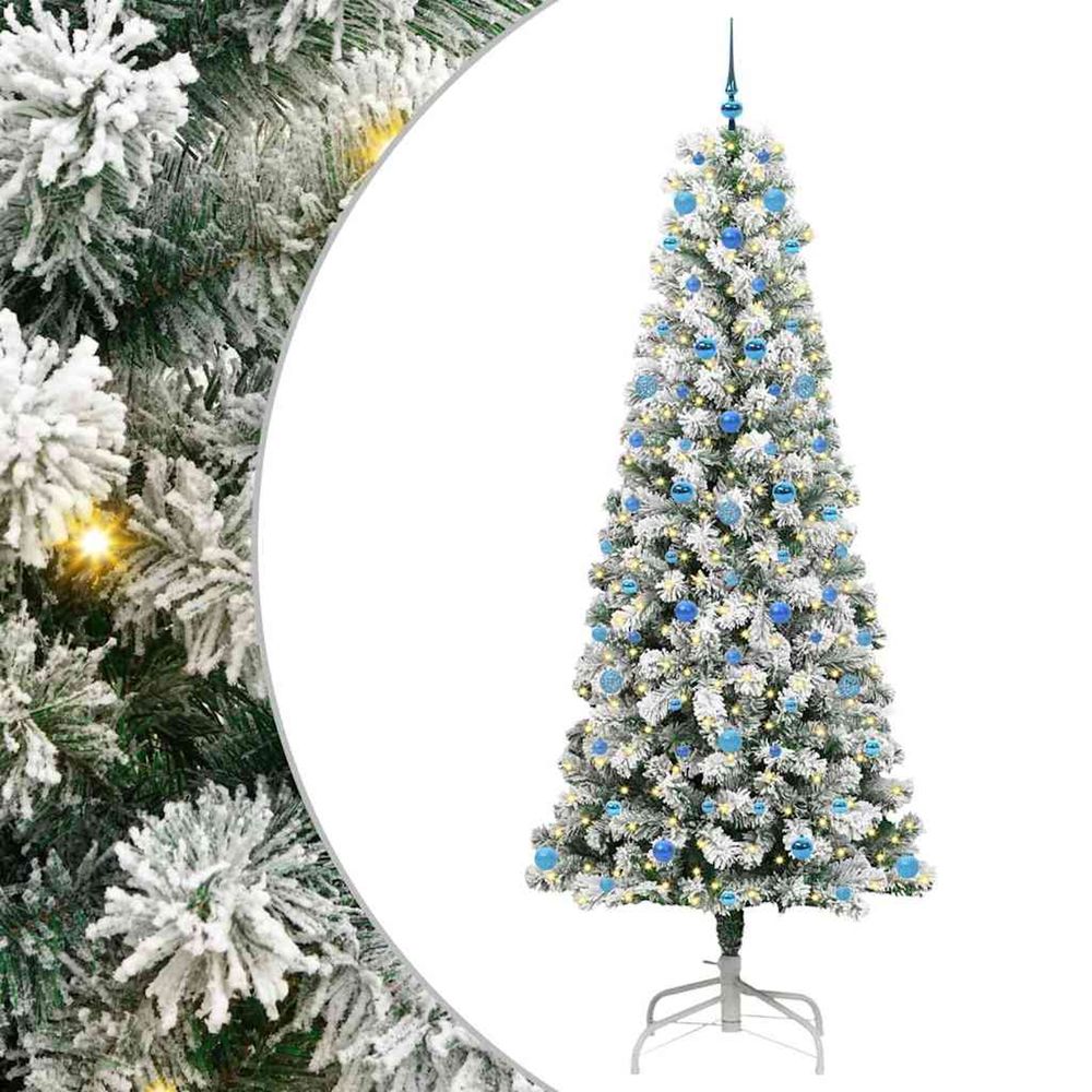 Sapin de noël artificiel à branches articulées vert et blanc