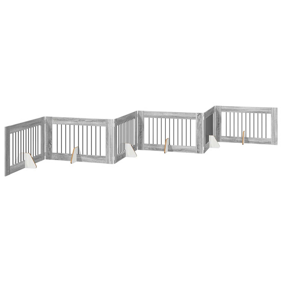Porte de chien pliable avec supports 6 pcs sonoma gris 602 cm