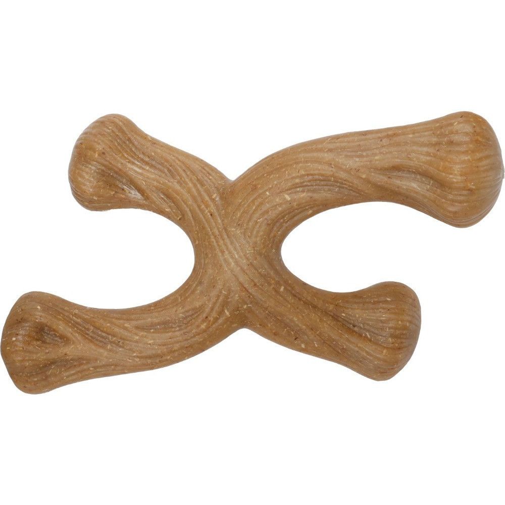 Jouet à mâcher pour chien forme x goût bœuf nyl'o wood flamingo - taille m,