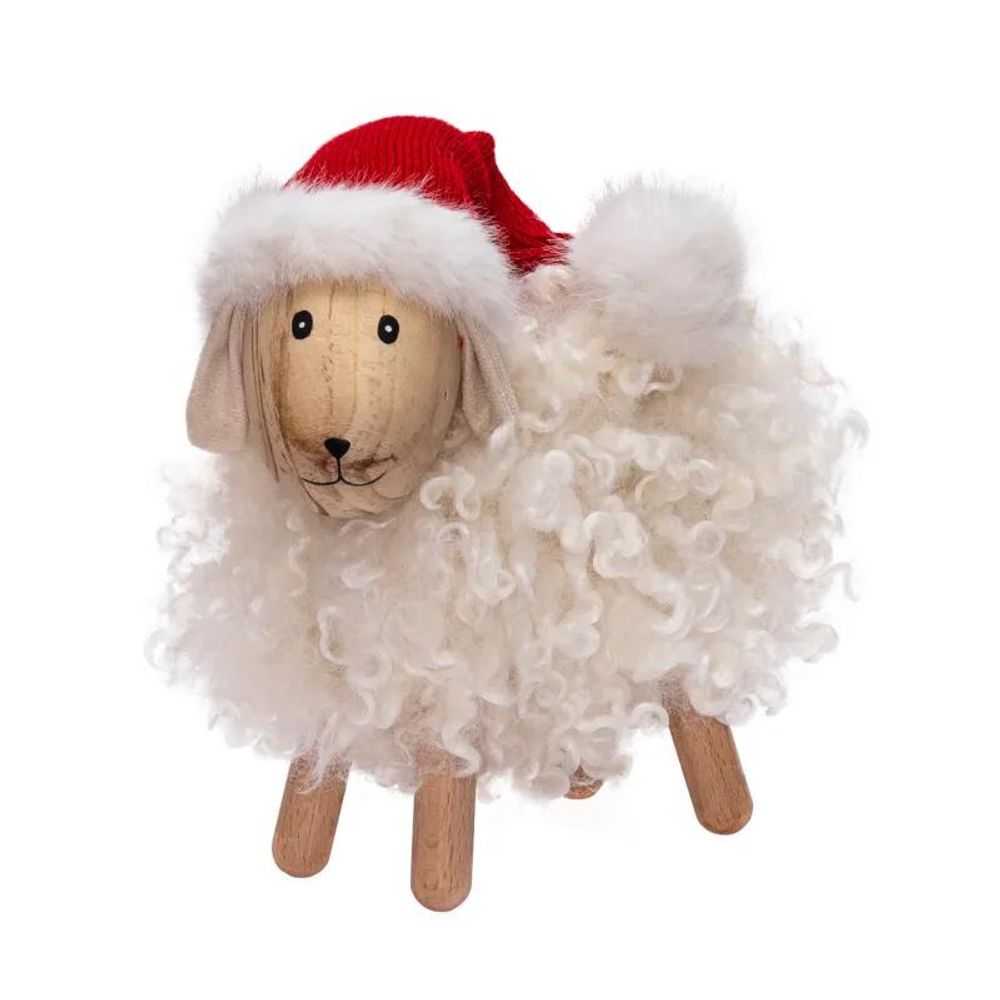 Mouton décoratif lumineux en bois h20cm 30 microled blanc chaud & rgb multicolore lotti