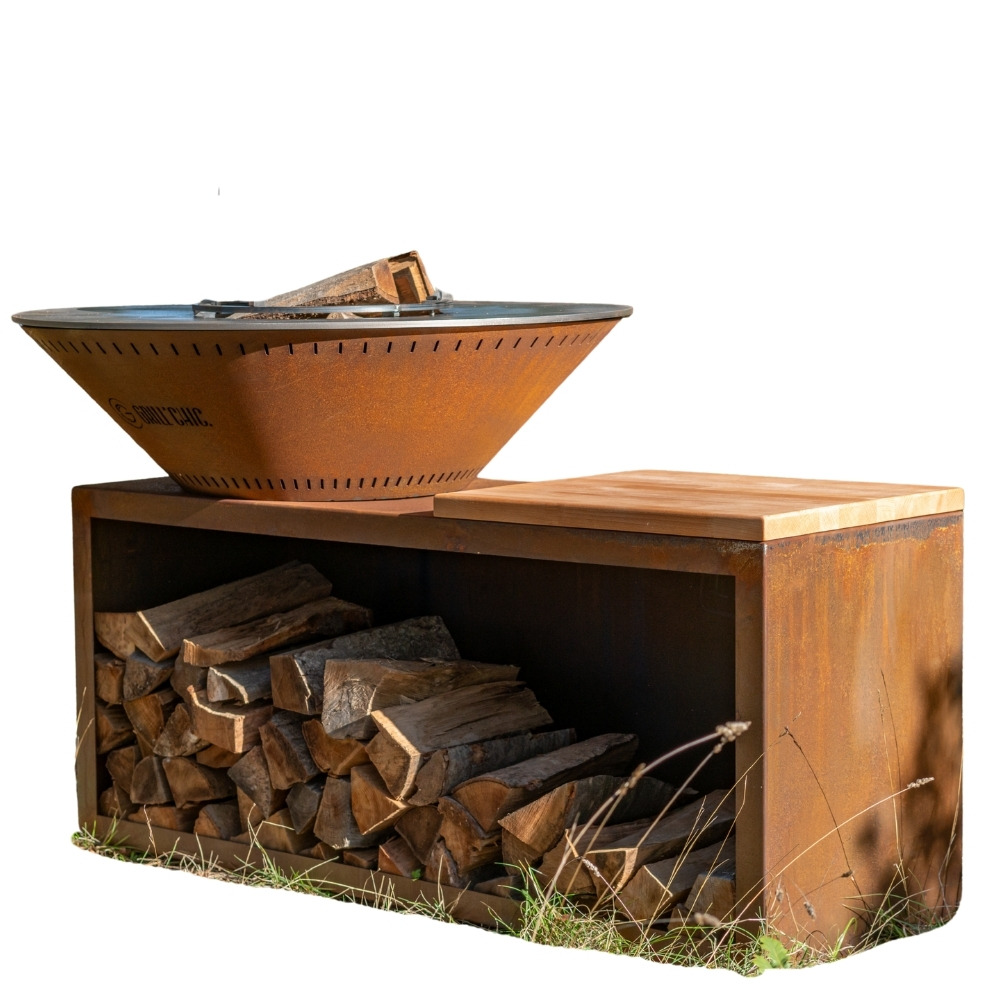 Brasero traditionnel corten 103 double cuve