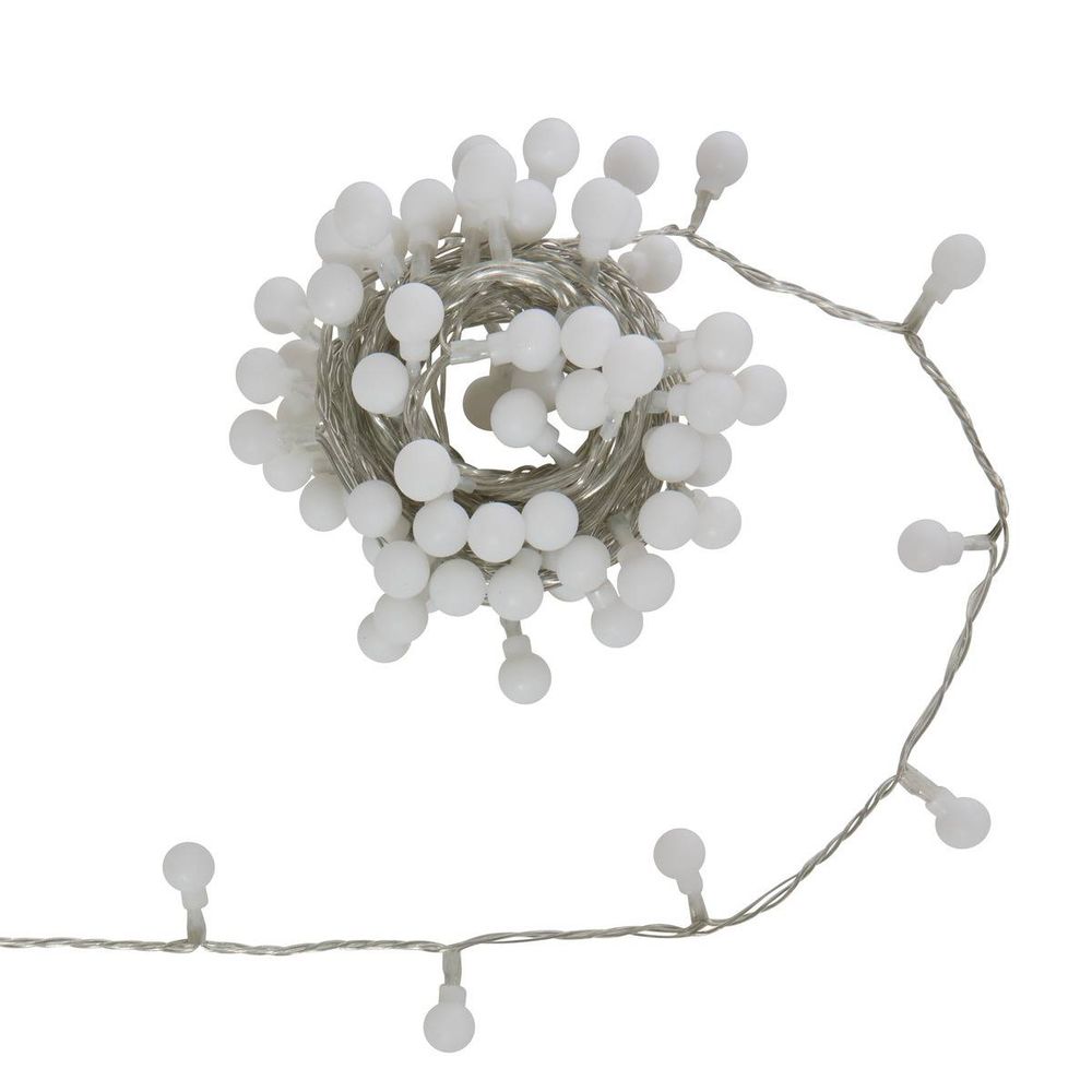 Guirlande lumineuse boules d'extérieur 7,5 m 100 led rouge, vert et blanc chaud 13 fonctions sur secteur