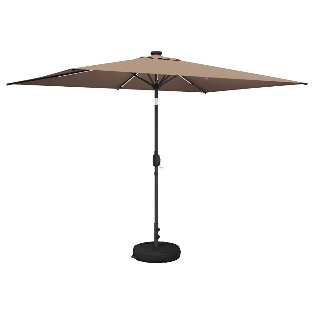 Parasol de jardin avec lumières led et base 200 x 300 cm