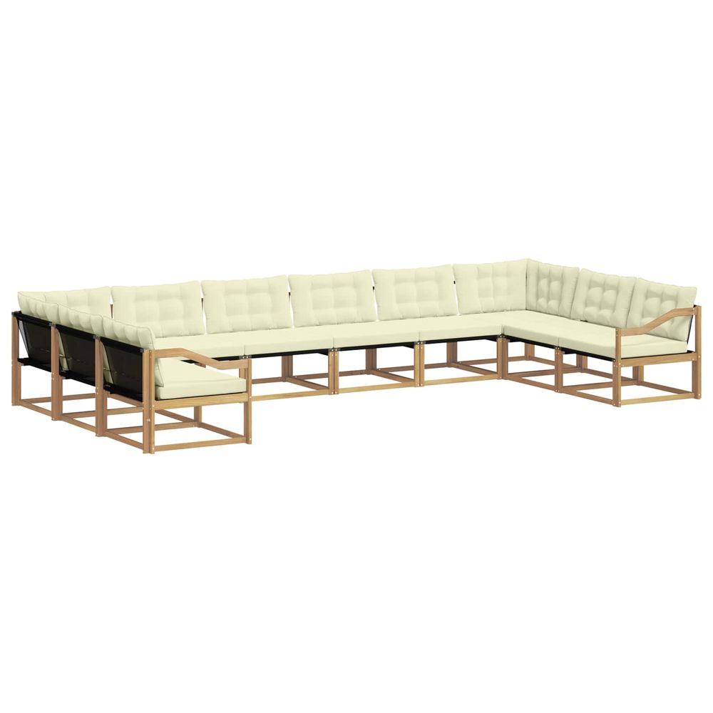 Ensemble de canapés d'extérieur 10 pc blanc et crème