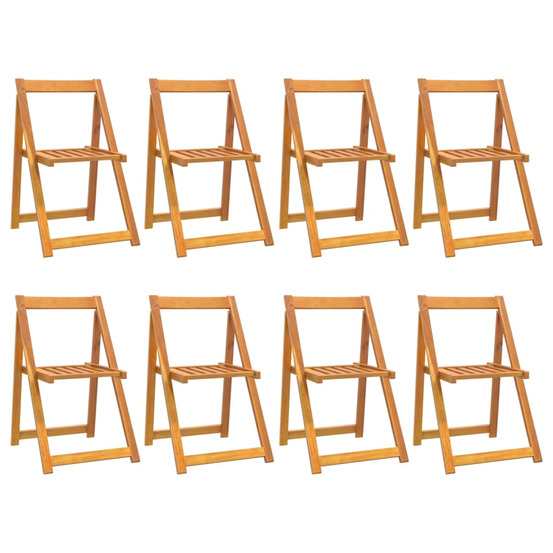 Chaises pliables de jardin lot de 8 bois d'acacia massif