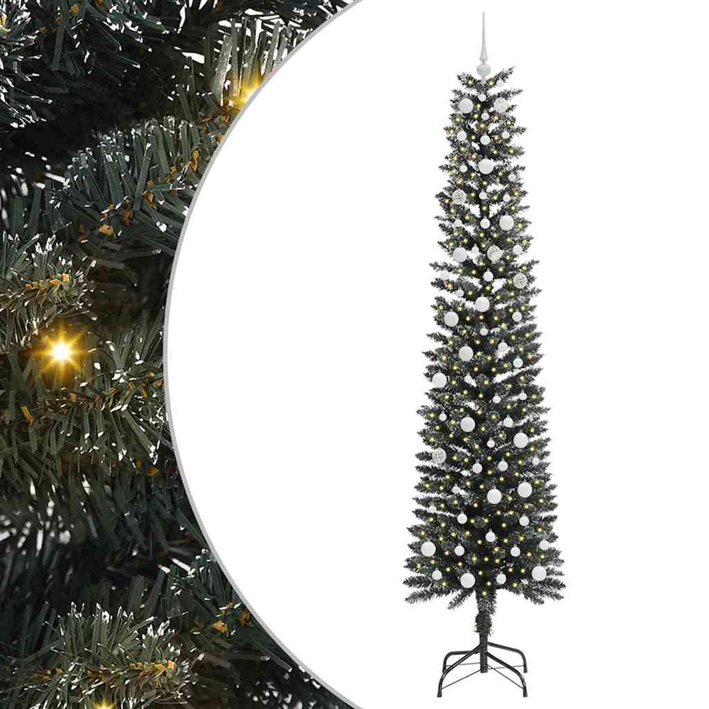 Sapin de noël artificiel vert 240 cm pvc, plastique et acier