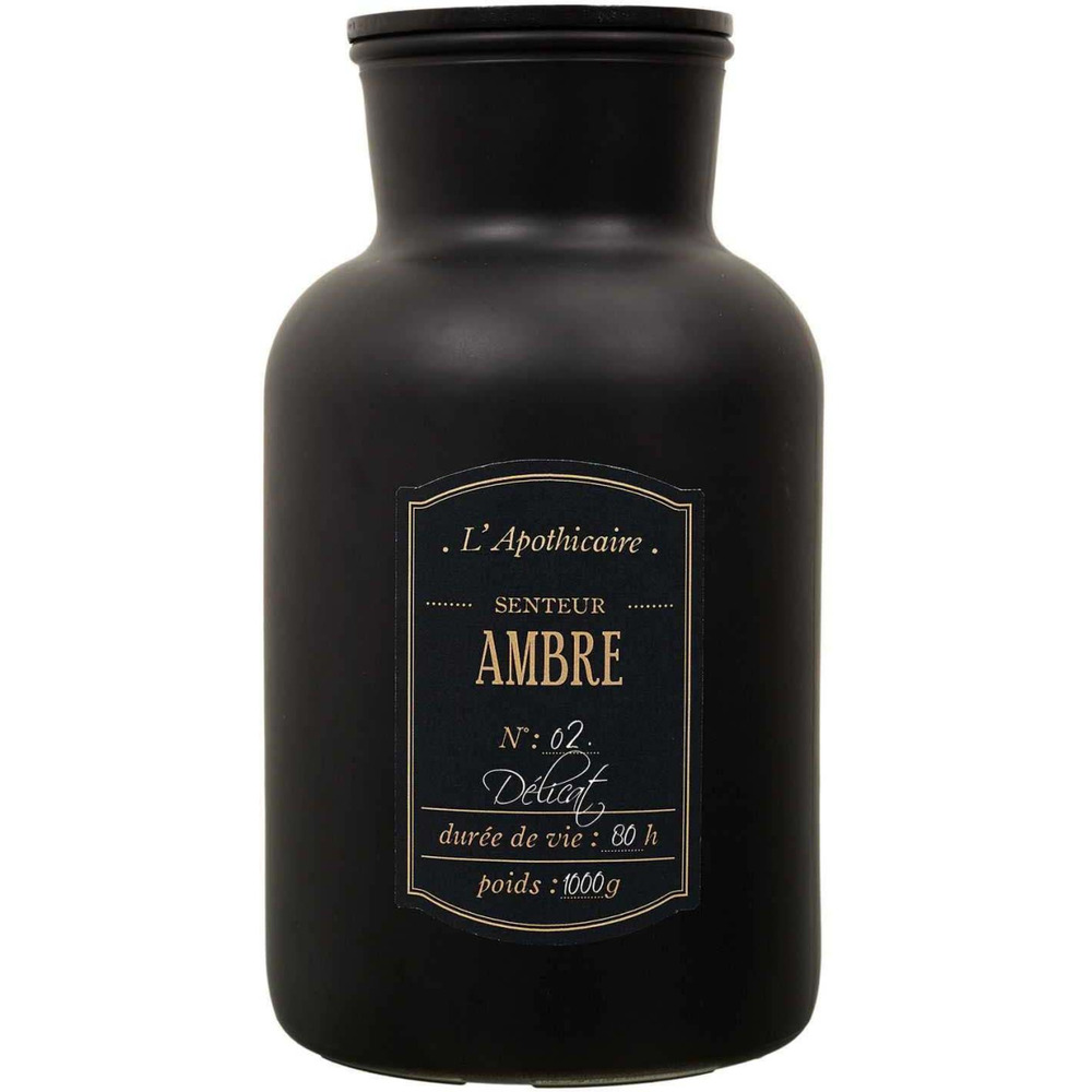 Bougie parfumée noire mat alchimiste 14.5 x 26 cm
