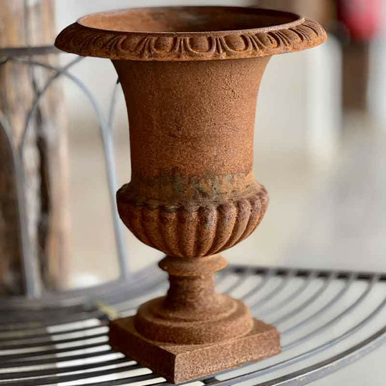 Petit vase médicis fonte rouille 34x34x43cm
