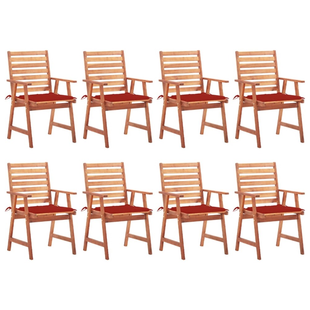 8x coussins de chaise pour chaises d'intérieur et d'extérieur de