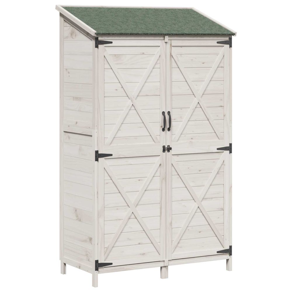Abri de jardin blanc 106 x 56 x 176,5 cm bois de sapin massif