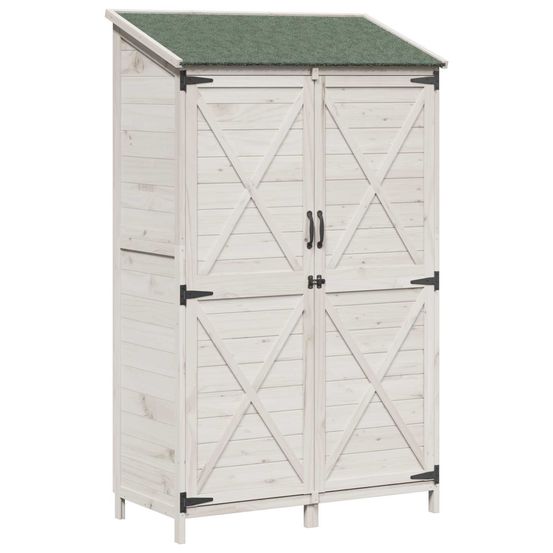 Abri de jardin blanc 106 x 56 x 176,5 cm bois de sapin massif