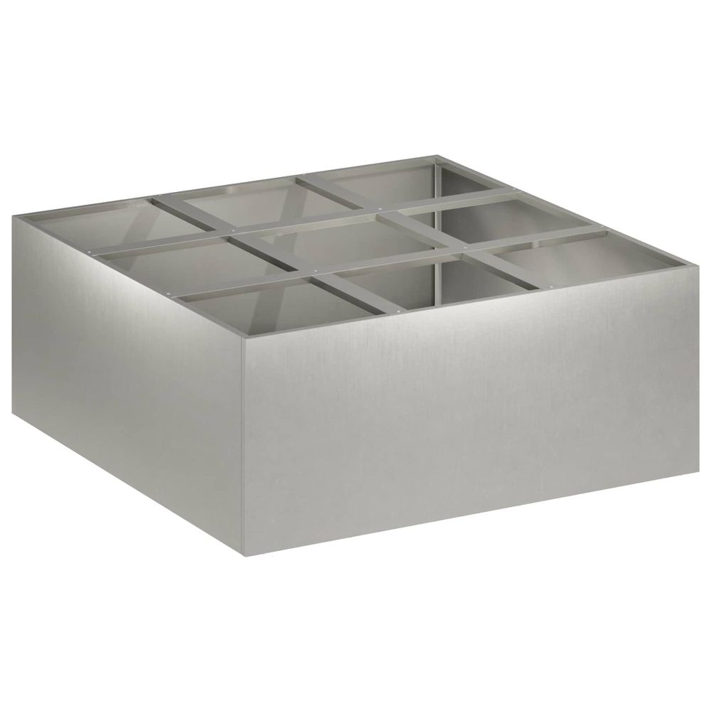 Cache-pot de jardin argenté 100 x 100 x 40 cm acier inoxydable