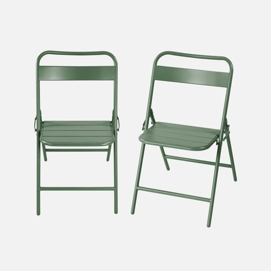 Lot de 2 chaises de jardin pliante acier, 44.3 x 49 x 79.7 cm - amélia