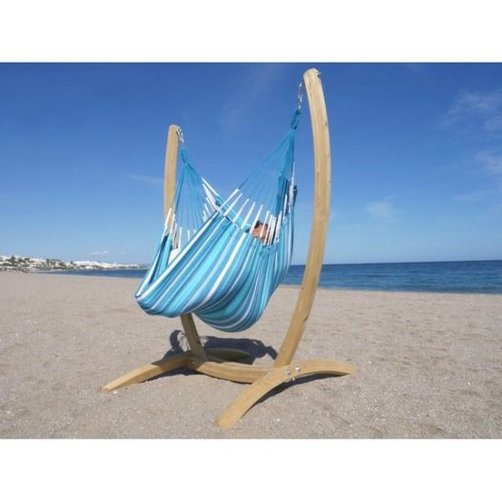 Chaise hamac malaga xl avec pied en bois