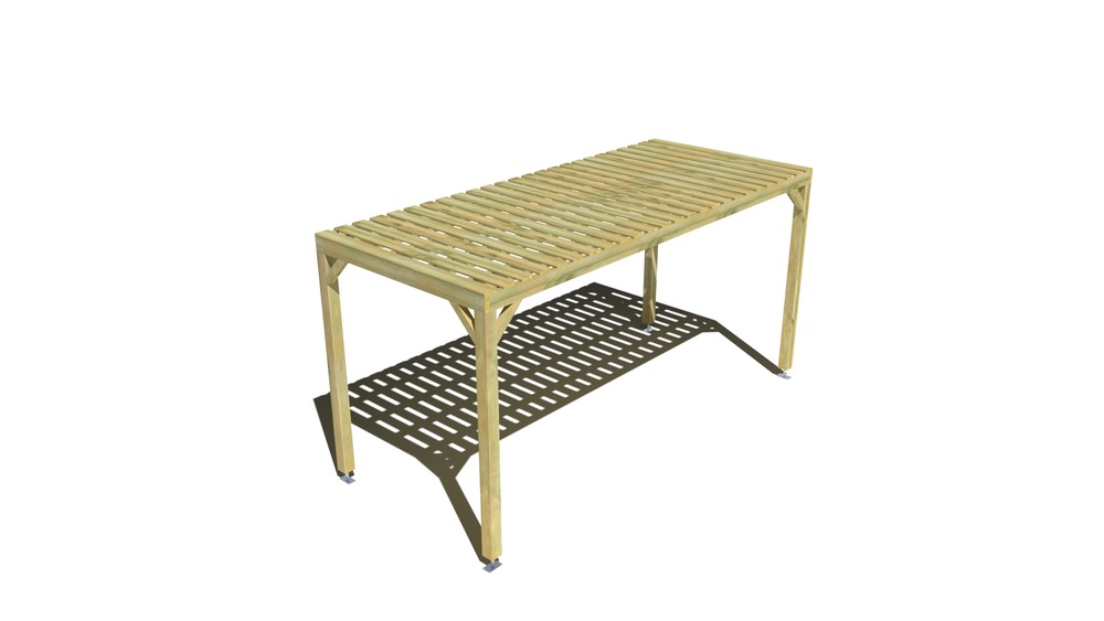 Pergola bois • 5m x 2m • indépendante • sens largeur • platelage bois • livraison comprise