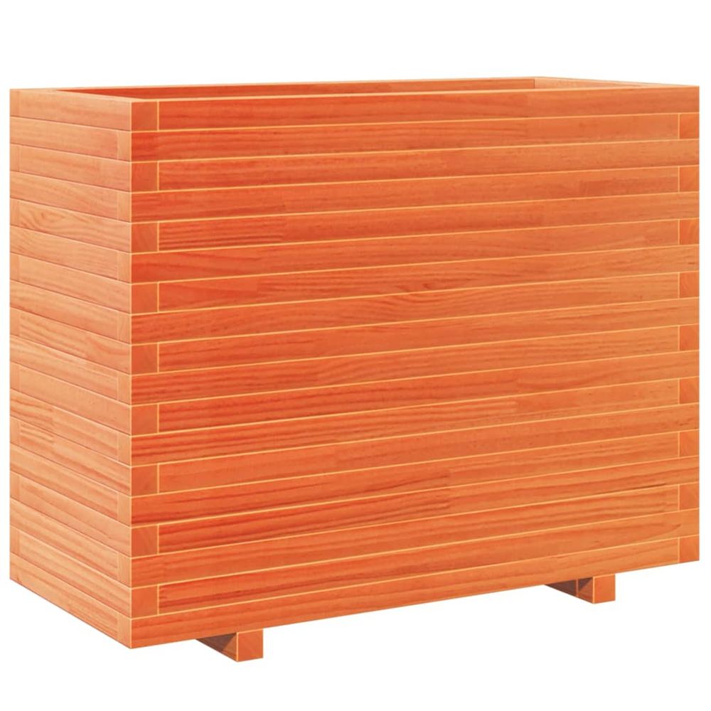 Jardinière d'extérieur cire marron 90x40x72,5 cm bois de pin massif