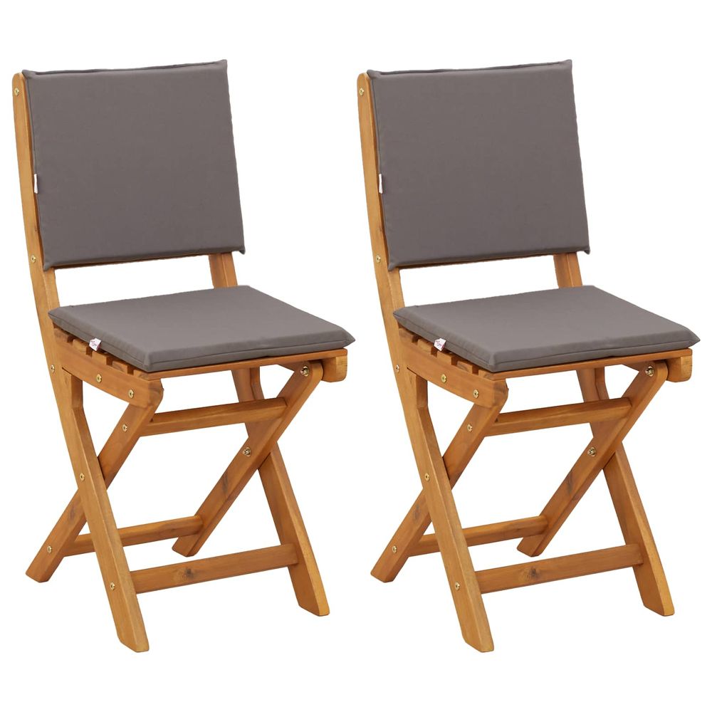 Chaises de bistrot d'extérieur 2 pc gris foncé