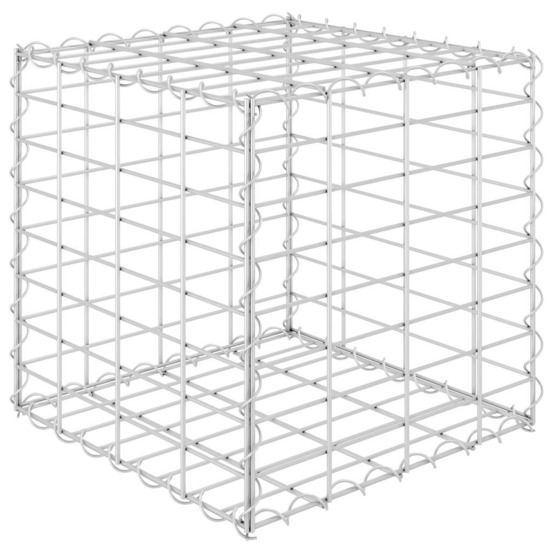 Lit surélevé cube à gabion fil d'acier 40x40x40 cm
