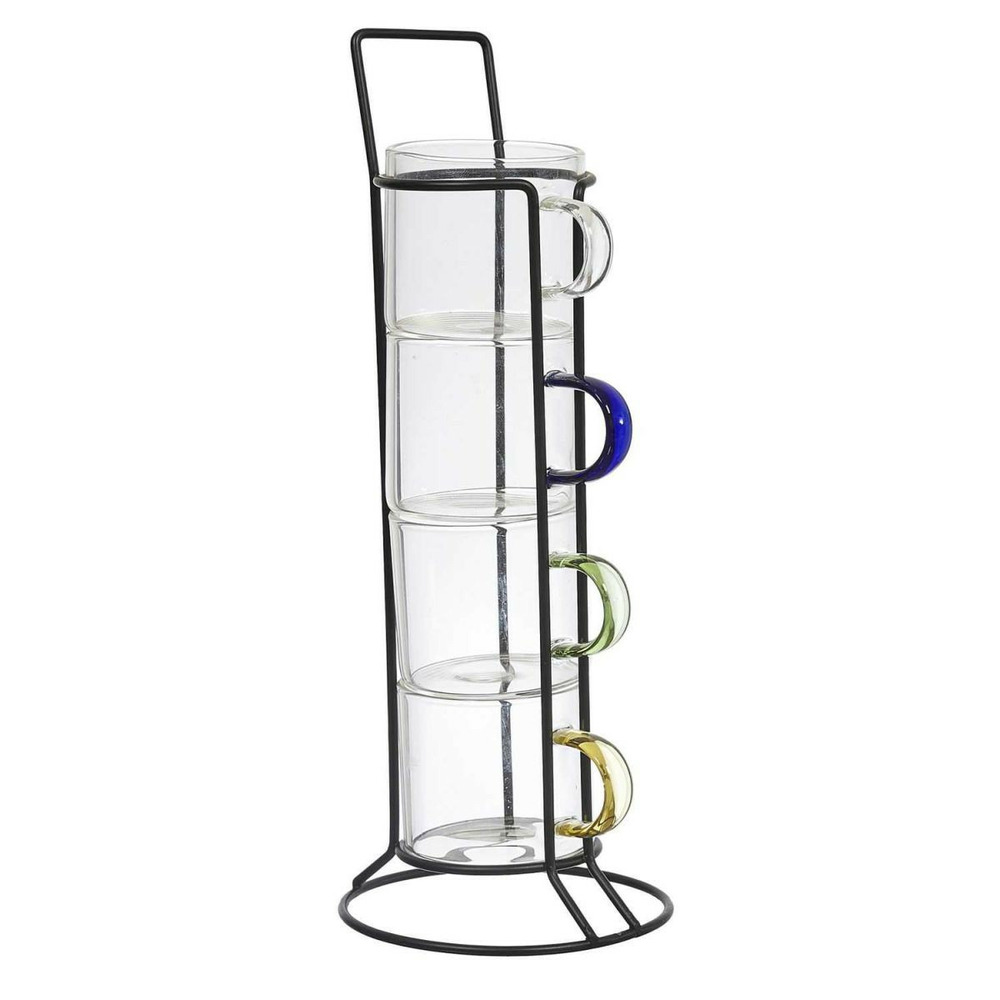 Lot de 4 tasses à café avec support 