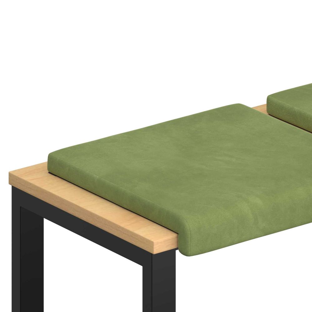 Coussin de banc 2 pc velours vert clair profondeur 35 cm
