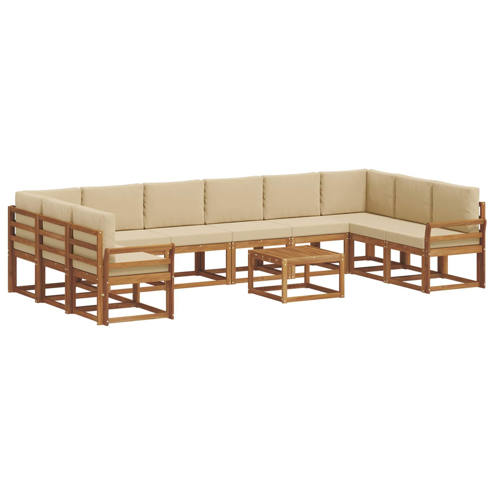 Ensemble de canapés d'extérieur 11 pcs naturel et beige
