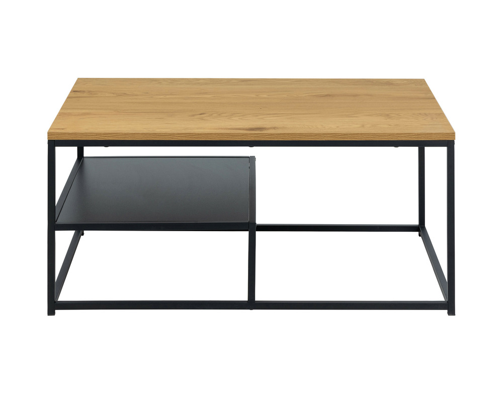 Salida - table basse - effet bois et métal noir - 90 cm