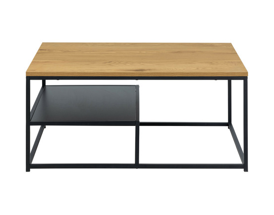 Salida - table basse - effet bois et métal noir - 90 cm