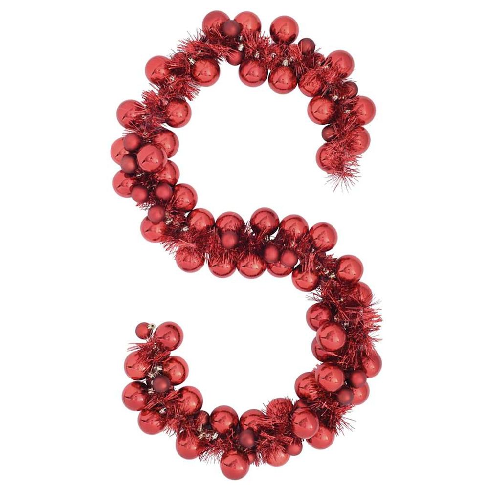 Guirlande de boules de noël rouge 186 cm polystyrène
