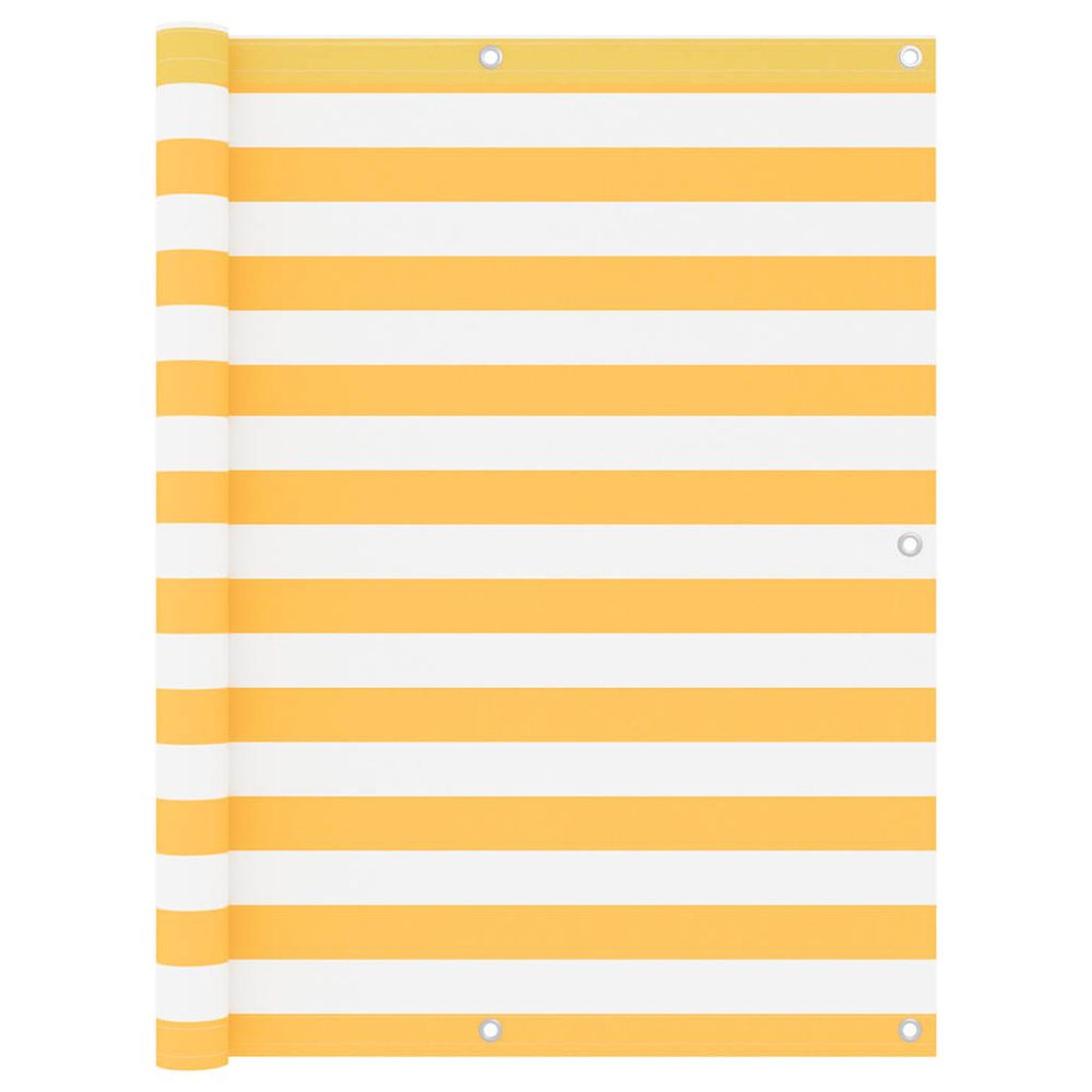 Écran de balcon blanc et jaune 120x300 cm tissu oxford
