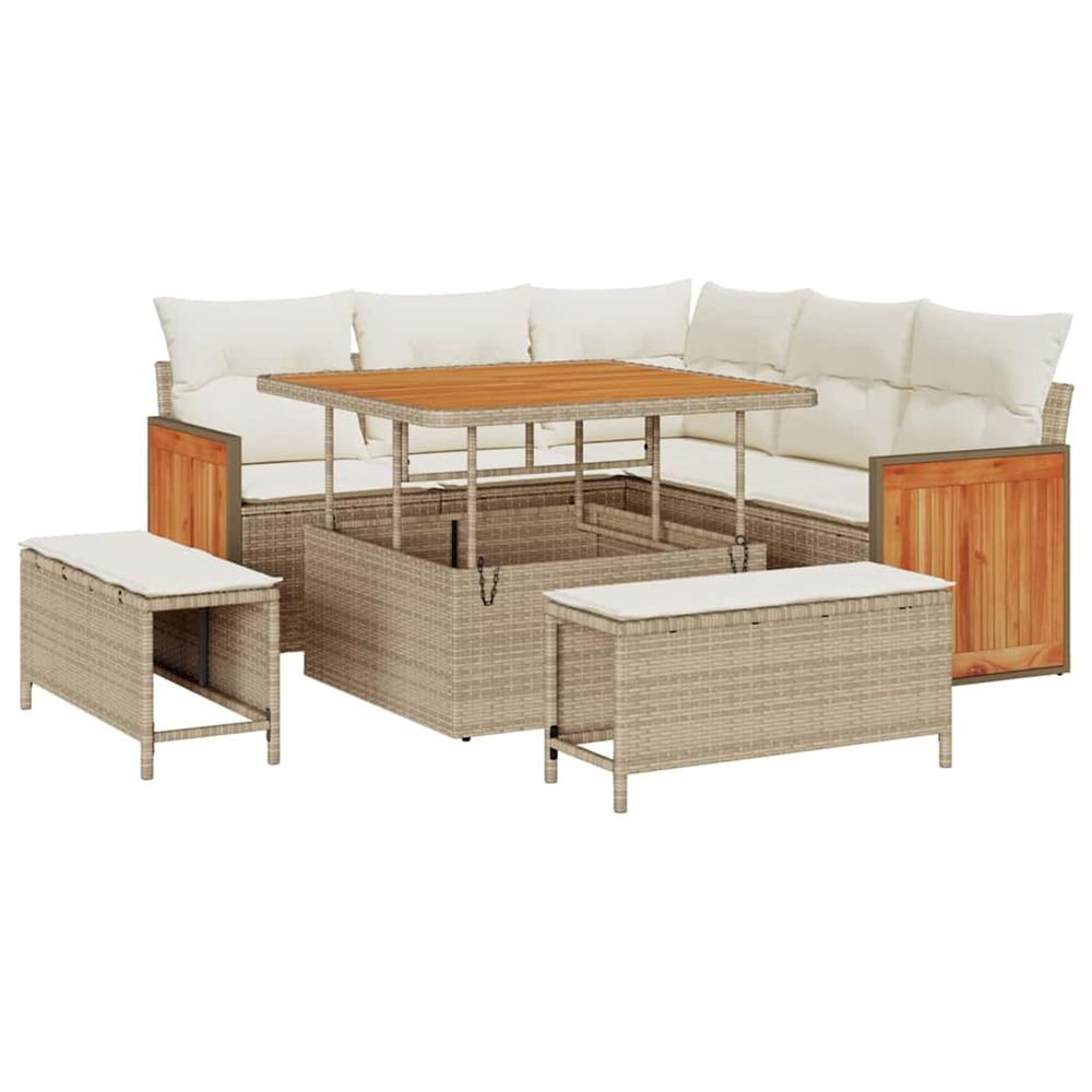 Ensemble de canapé de jardin 9 pc 8-nombre de places