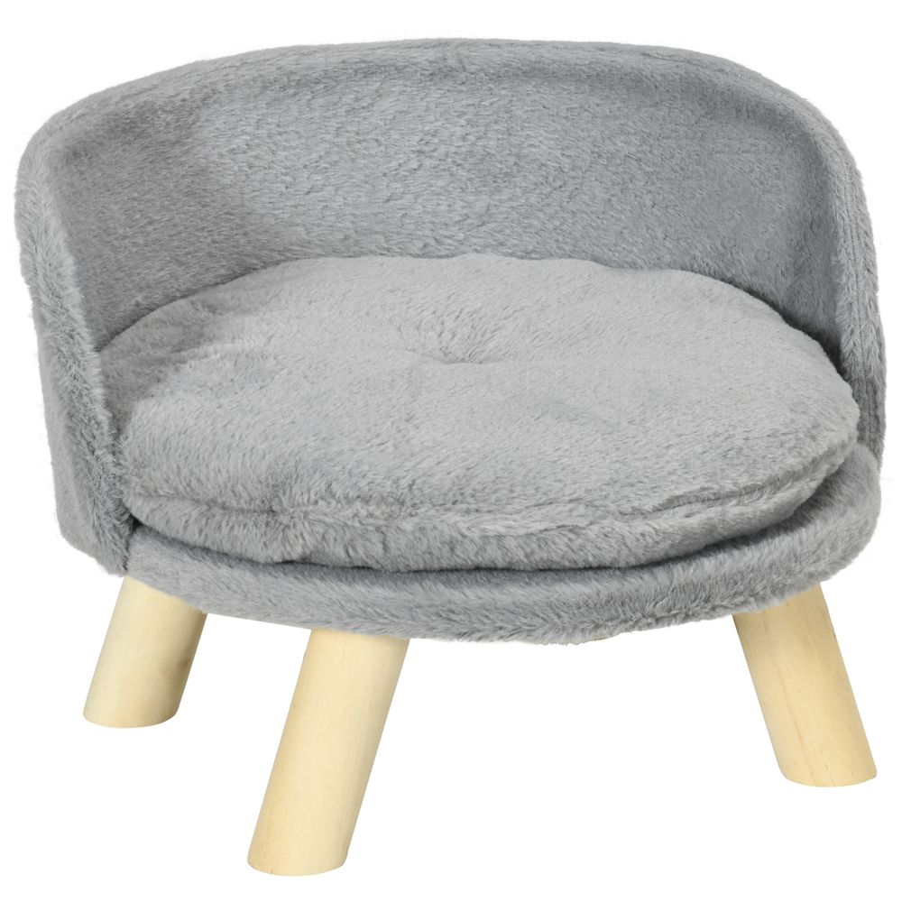 Canapé panier chien chat bois intérieur design scandinave rond ø40,5cm gris - comfortxl outdoor living