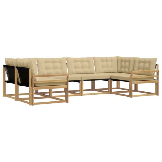 Ensemble de canapés d'extérieur 6 pc blanc et beige