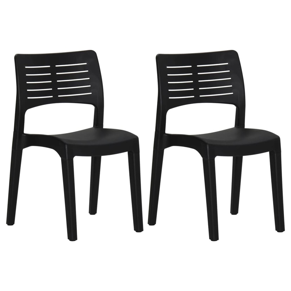 Chaises de jardin lot de 2 anthracite polypropylène