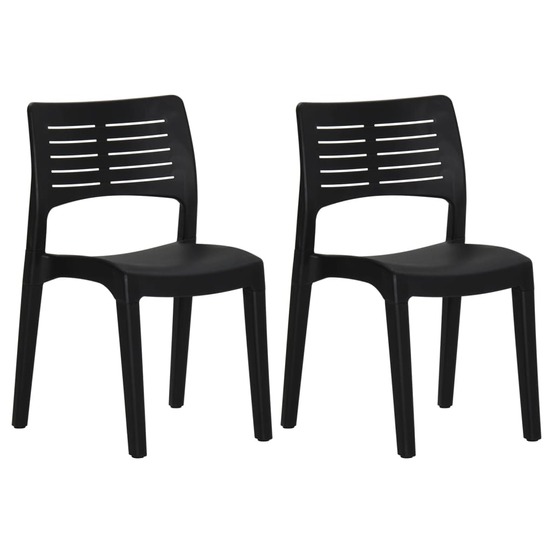 Chaises de jardin lot de 2 anthracite polypropylène