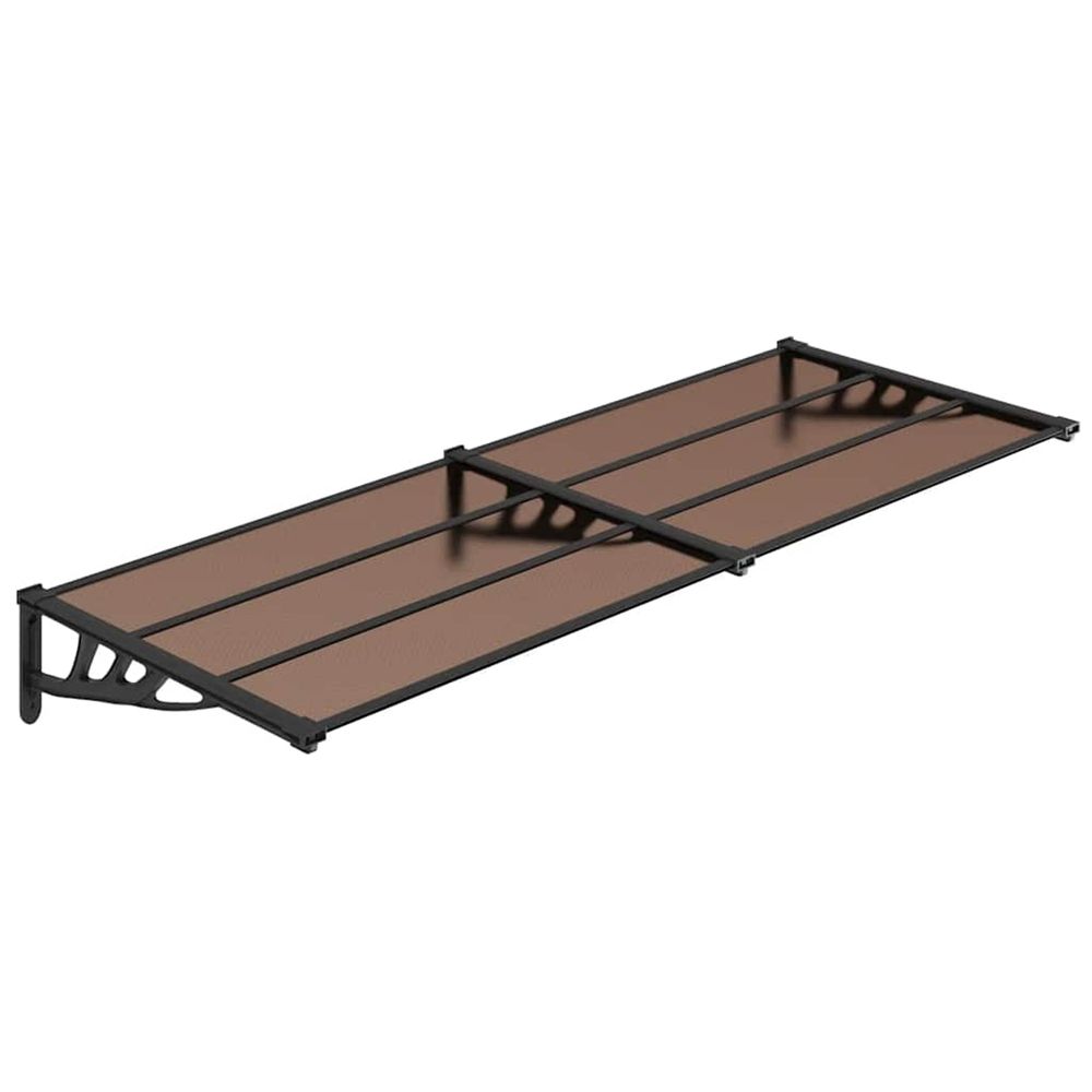 Auvent de porte noir 239x90 cm polycarbonate