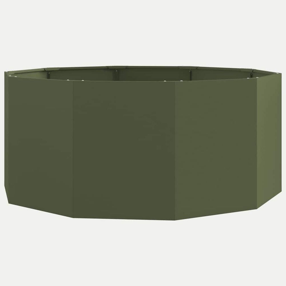 Jardinière d'extérieur vert olive 120 x 120 x 50 cm acier