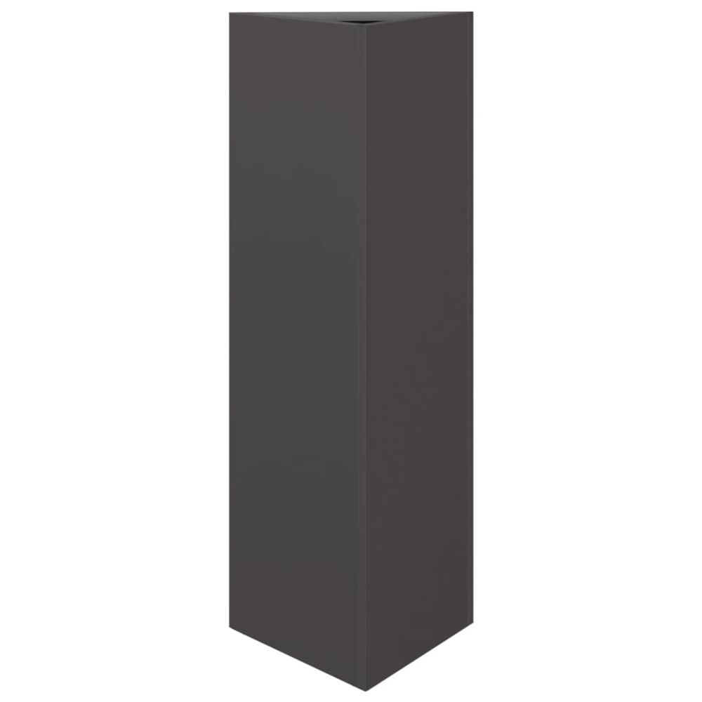 Jardinière d'extérieur noir triangulaire 30x26x75 cm acier