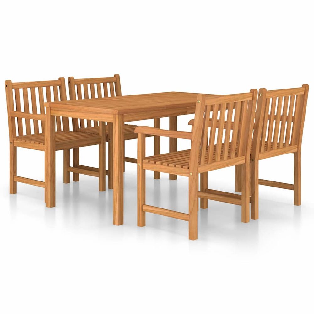 Ensemble de salle à manger de jardin 5 pcs 140x80cm teck massif