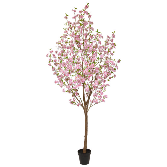 Grand arbre en fleurs artificiel 260cm rose