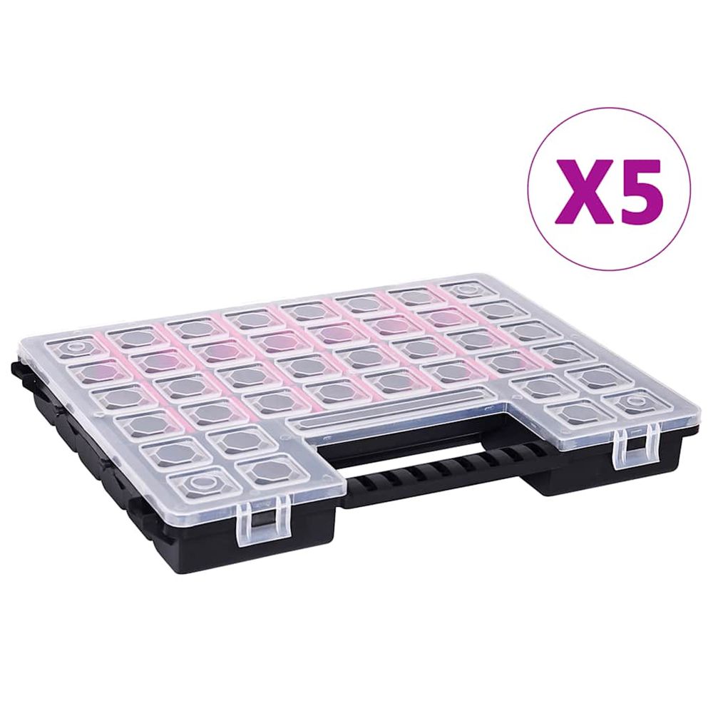 Boîtes d'assortiment 5 pcs 385x283x50 mm plastique