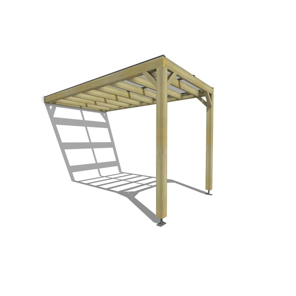 Pergola bois • 2m x 4m • adossée • sens largeur • couverture étanche transparente incluse • livraison comprise