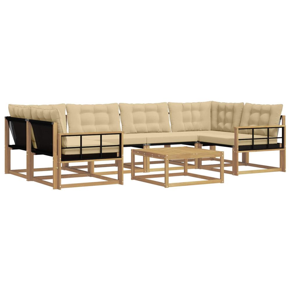 Ensemble de canapés d'extérieur 7 pc blanc et beige