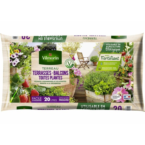 Terreau terrasses et balcons 20l