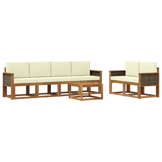 Ensemble de canapés d'extérieur 6 pc naturel et crème