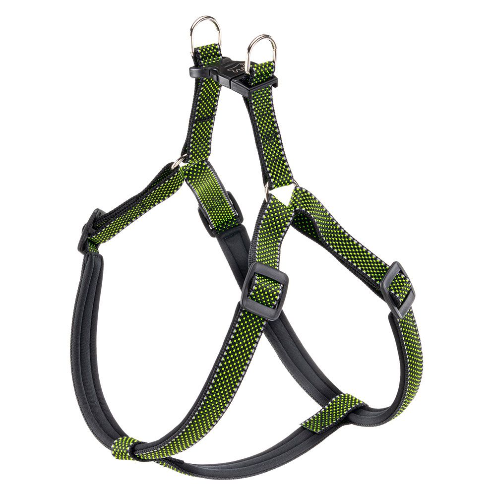 Harnais pour chien grande taille réfléchissant daytona deluxe extra large, rembourré, noir-vert