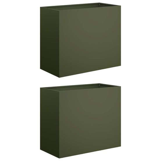 Cache-pot de jardin 2 pc vert olive 60 x 30 x 40 cm