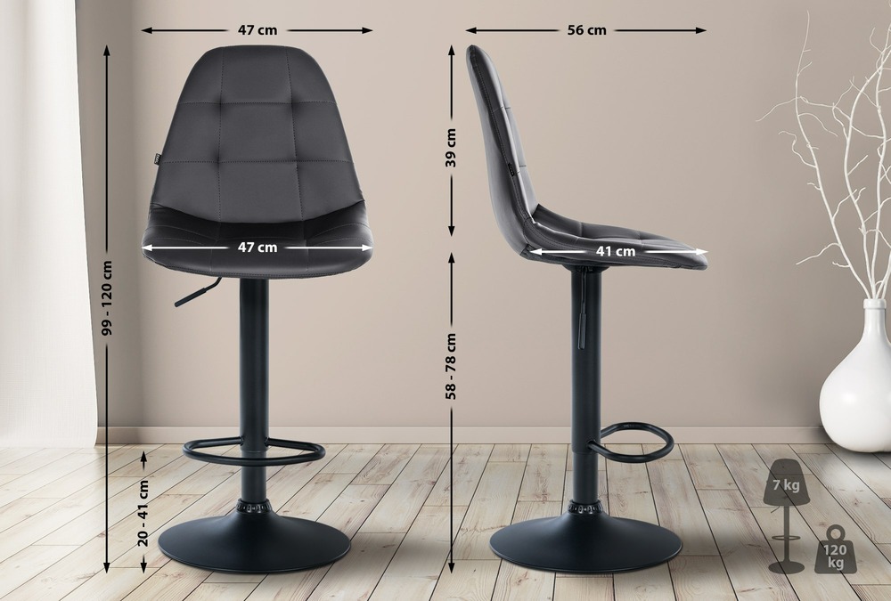 Tabouret de bar elmore simili cuir b