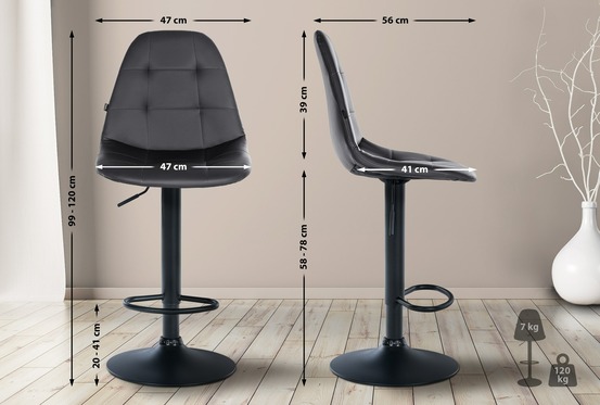 Tabouret de bar elmore simili cuir b